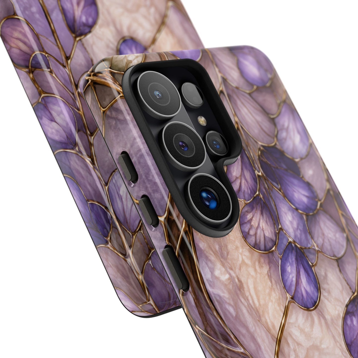 Wisteria Wilows Floral Lavender Vines Tough Phone Case- Stained glass floral collection