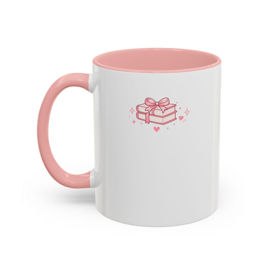 Reading Is My Love Language Accent Coffee Mug — Pink Book Lover Gift (11/15 oz)