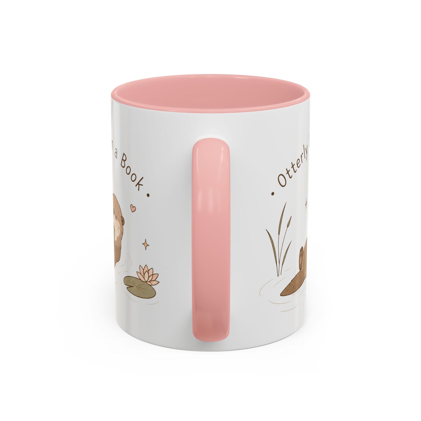 Otterly Lost in a Book Accent Coffee Mug — Cute Reading Otter 11/15oz