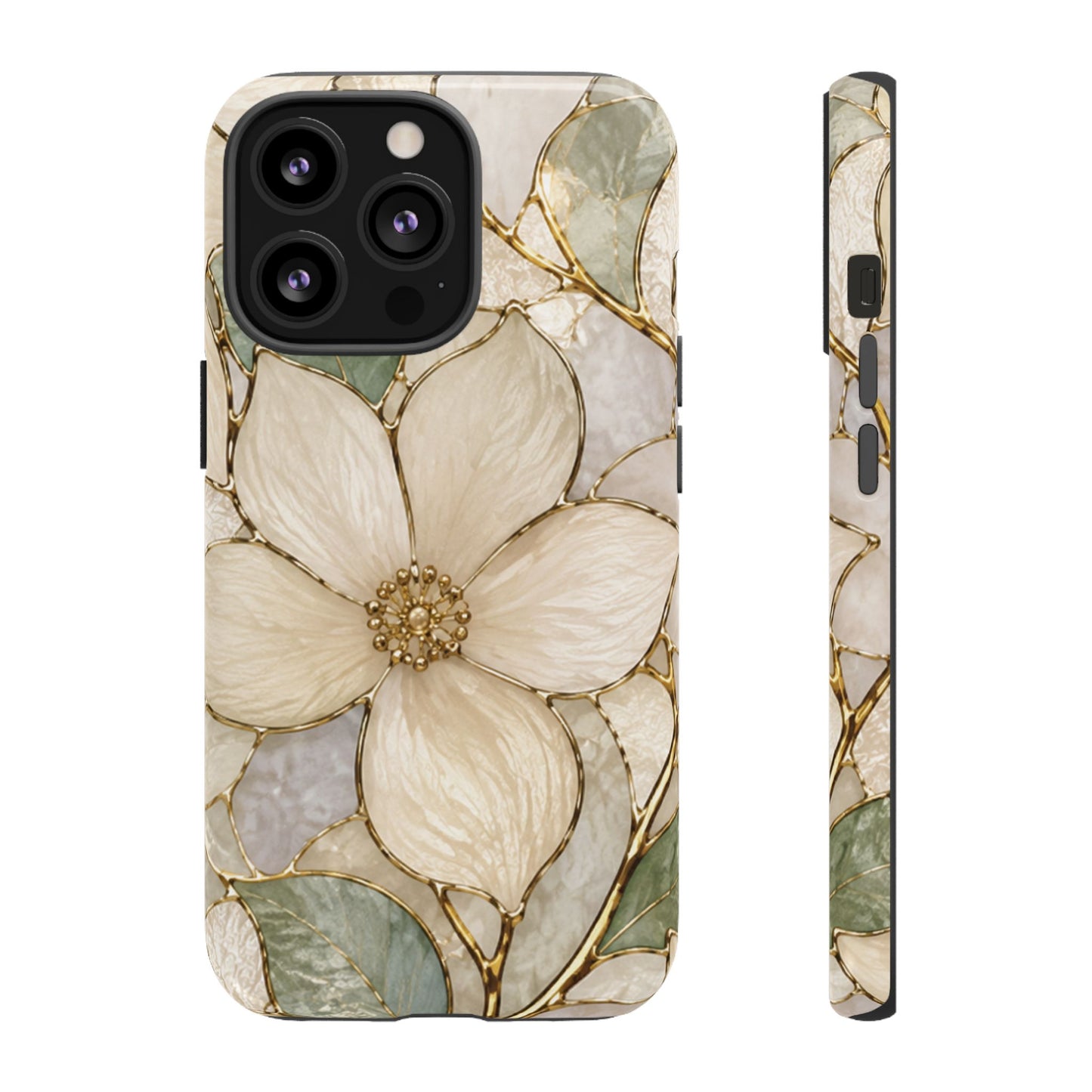 Ivory Bloom White Floral Tough Case - Stained Florals Collection Phone Case