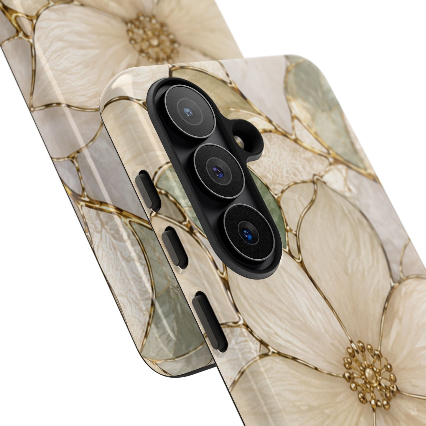 Ivory Bloom White Floral Tough Case - Stained Florals Collection Phone Case