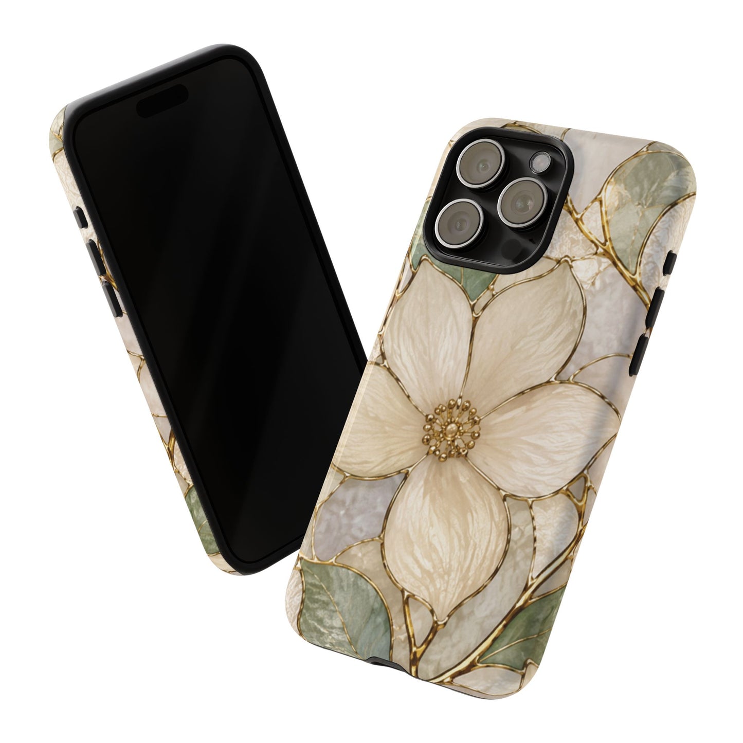 Ivory Bloom White Floral Tough Case - Stained Florals Collection Phone Case