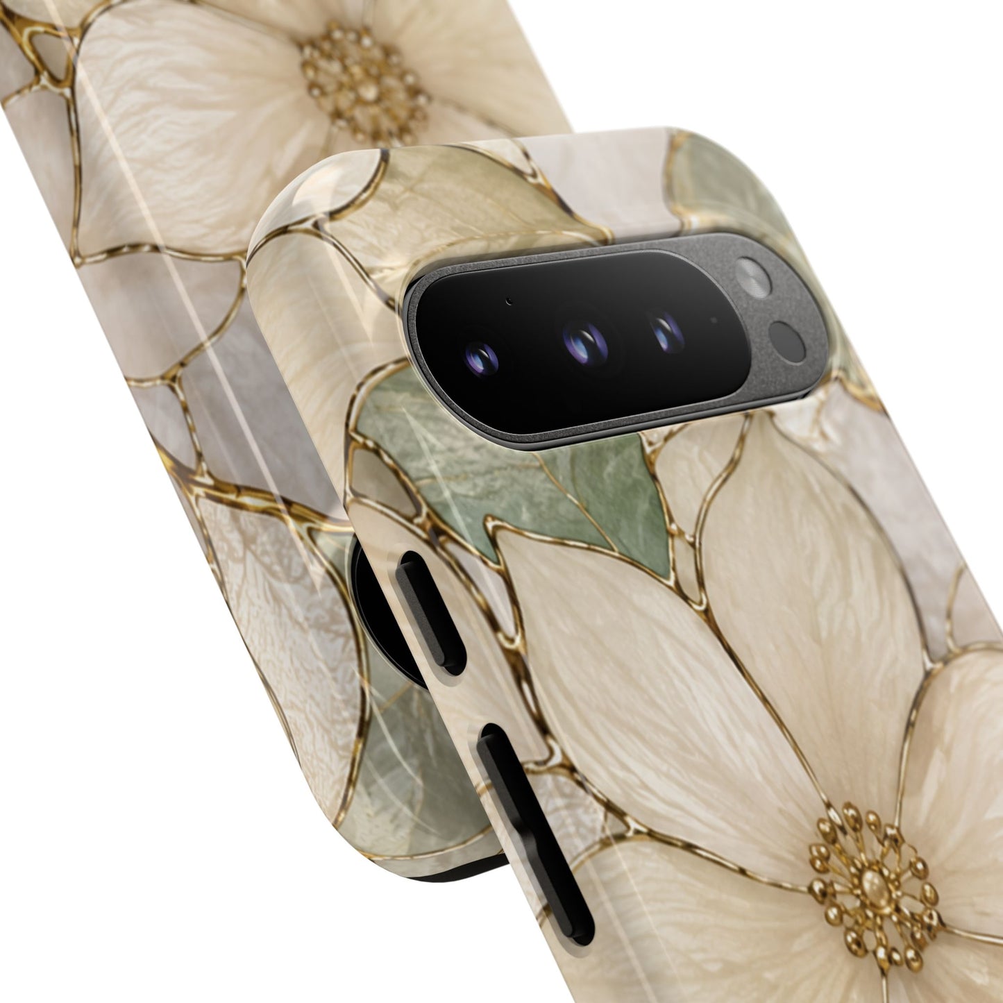 Ivory Bloom White Floral Tough Case - Stained Florals Collection Phone Case