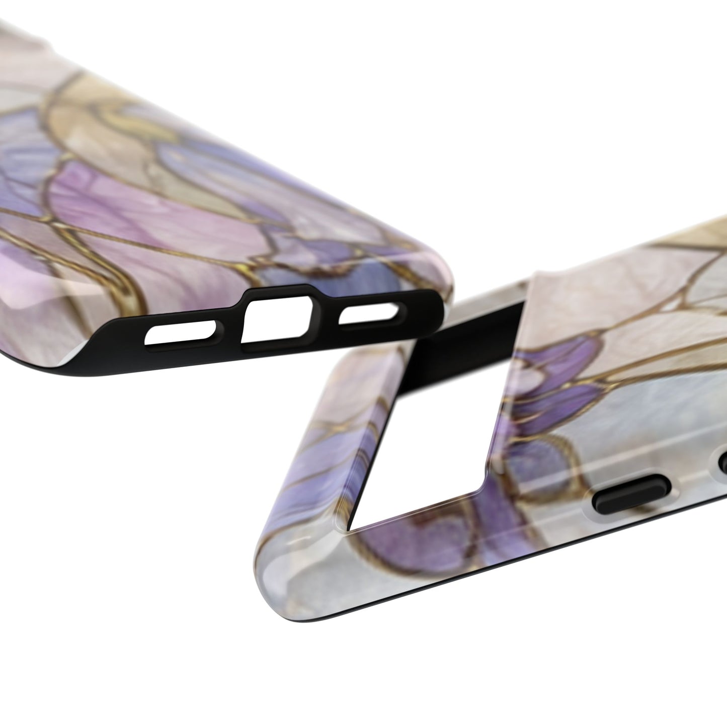 Lilac Meadows Stained Floral Glass Phone Case – Purple Lily Tough Case