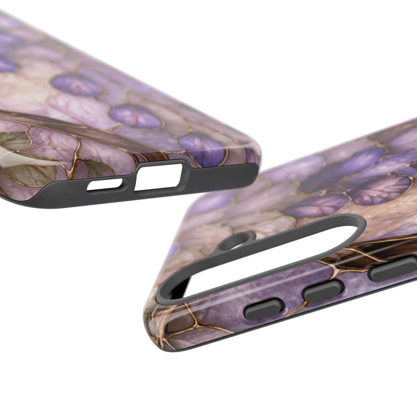 Wisteria Wilows Floral Lavender Vines Tough Phone Case- Stained glass floral collection