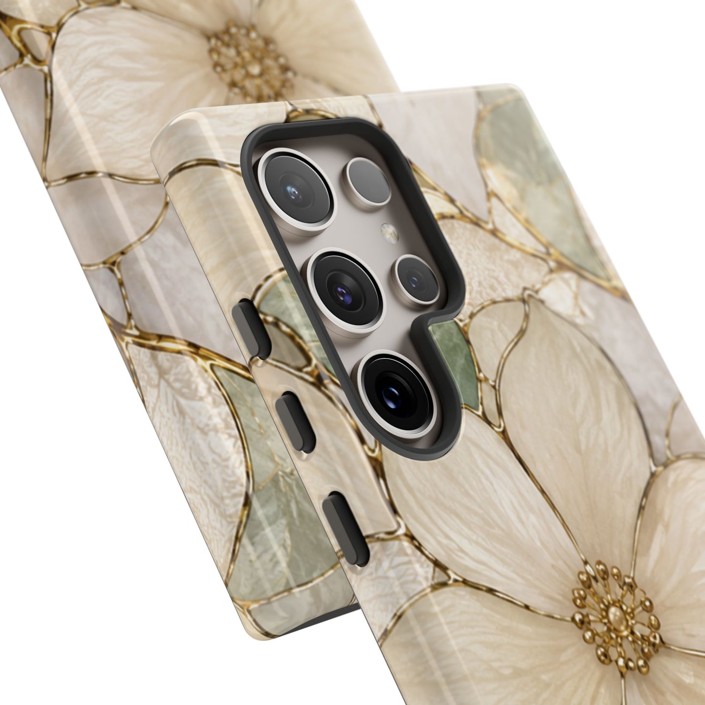 Ivory Bloom White Floral Tough Case - Stained Florals Collection Phone Case