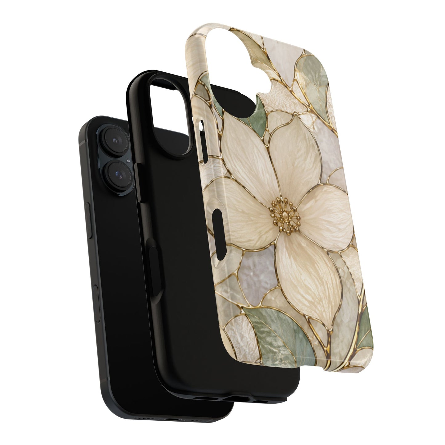 Ivory Bloom White Floral Tough Case - Stained Florals Collection Phone Case