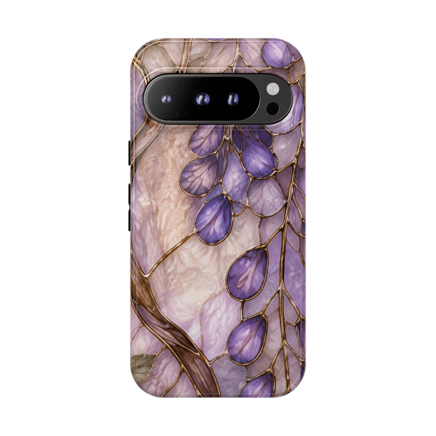 Wisteria Wilows Floral Lavender Vines Tough Phone Case- Stained glass floral collection