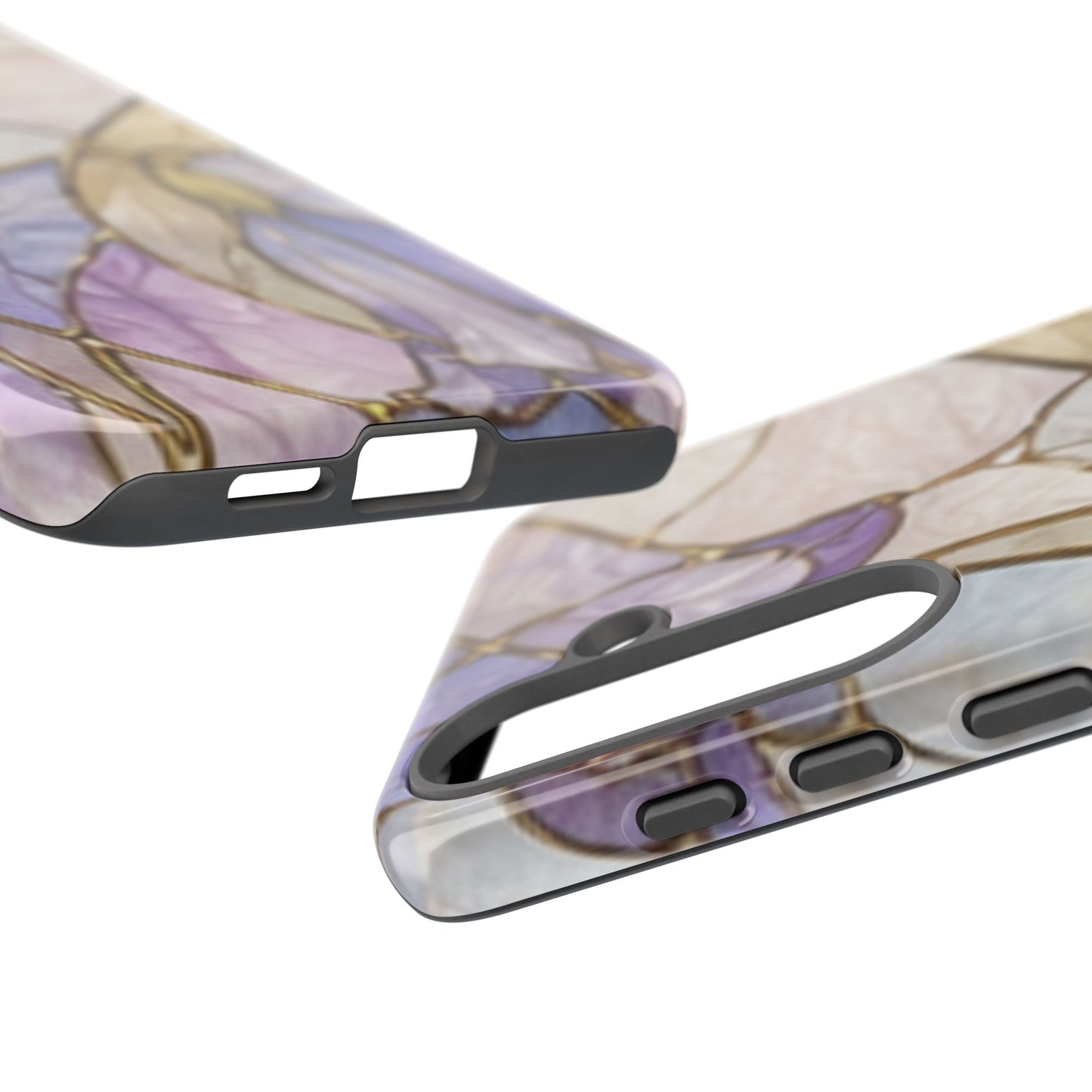 Lilac Meadows Stained Floral Glass Phone Case – Purple Lily Tough Case
