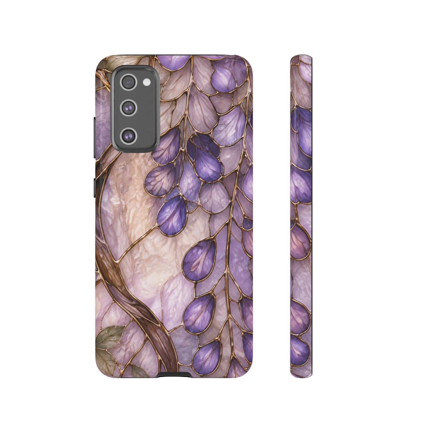 Wisteria Wilows Floral Lavender Vines Tough Phone Case- Stained glass floral collection