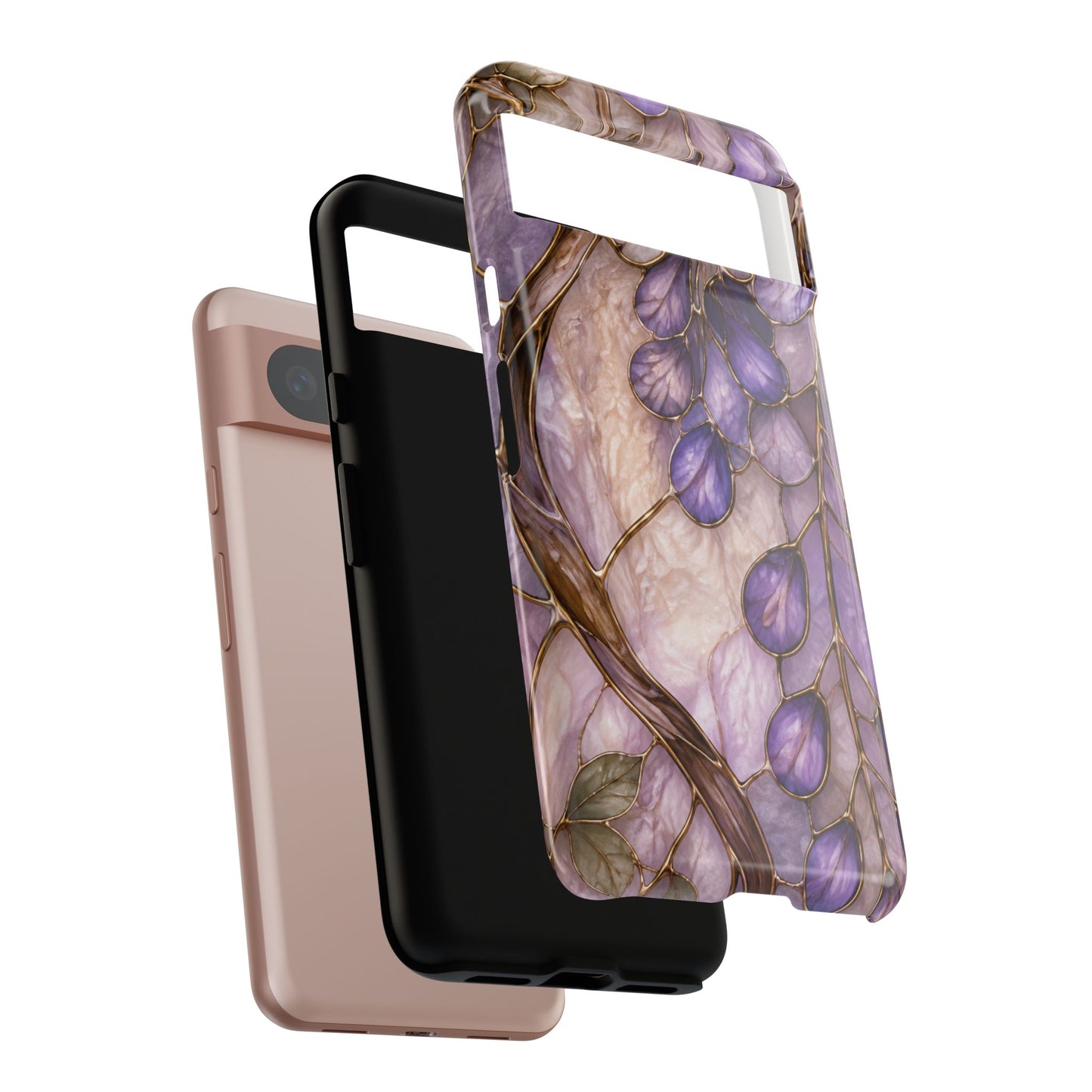Wisteria Wilows Floral Lavender Vines Tough Phone Case- Stained glass floral collection