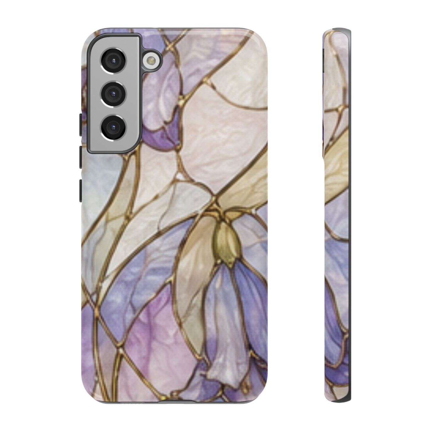 Lilac Meadows Stained Floral Glass Phone Case – Purple Lily Tough Case