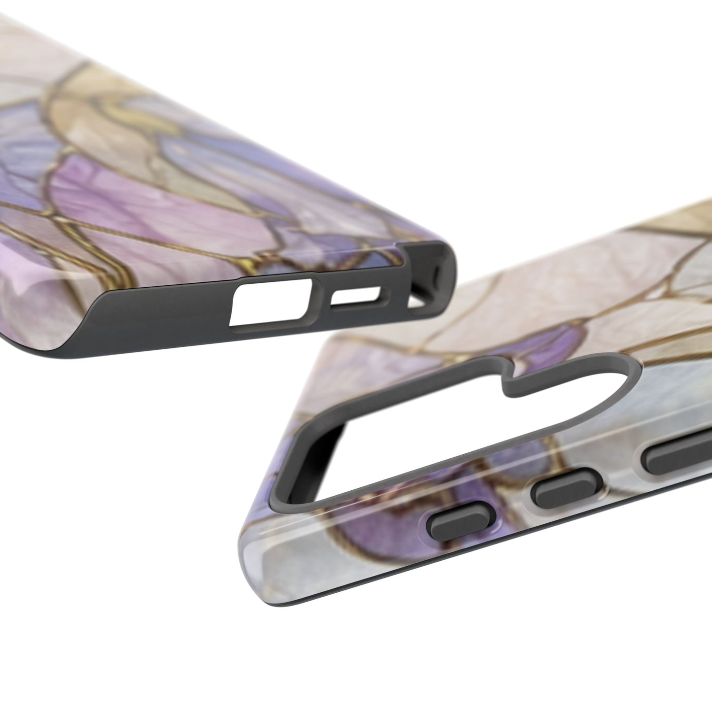 Lilac Meadows Stained Floral Glass Phone Case – Purple Lily Tough Case