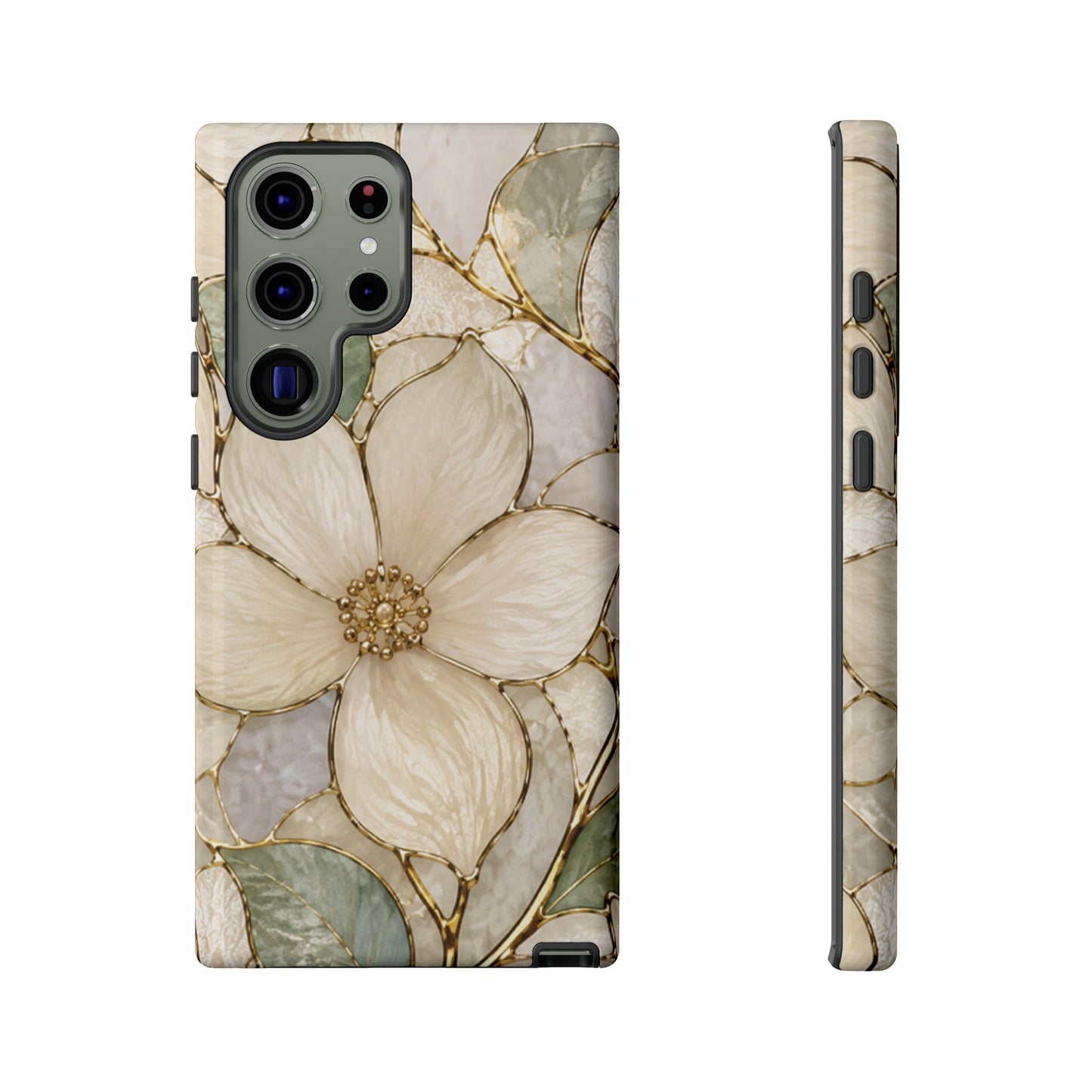 Ivory Bloom White Floral Tough Case - Stained Florals Collection Phone Case
