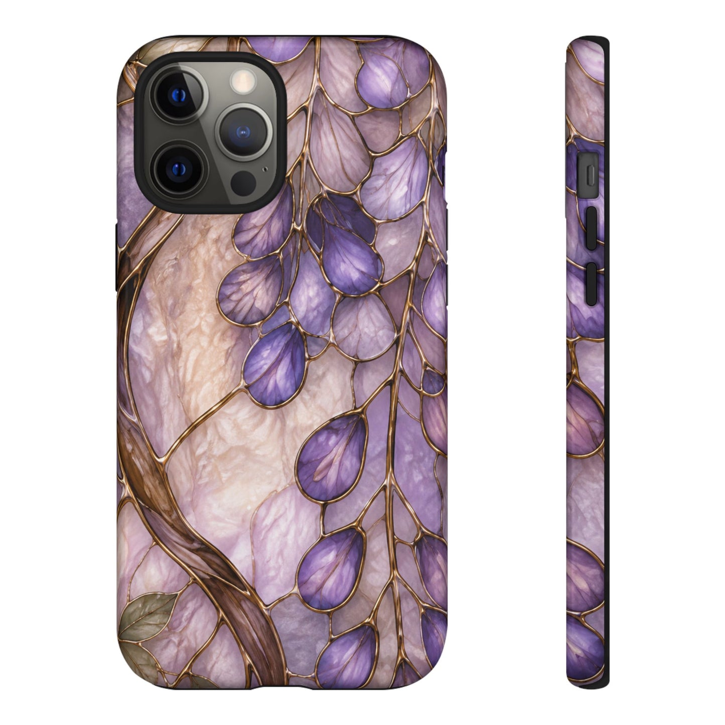 Wisteria Wilows Floral Lavender Vines Tough Phone Case- Stained glass floral collection