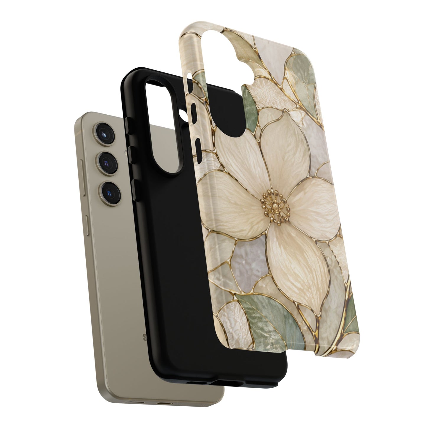 Ivory Bloom White Floral Tough Case - Stained Florals Collection Phone Case