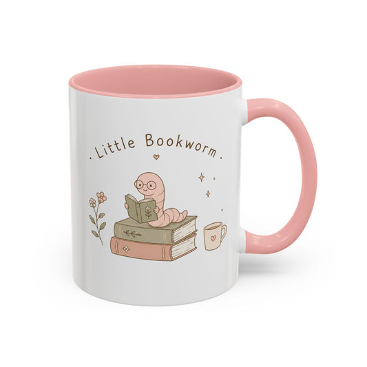 Coffee Mug — "Little Bookworm" Cute Reading Worm Stack
