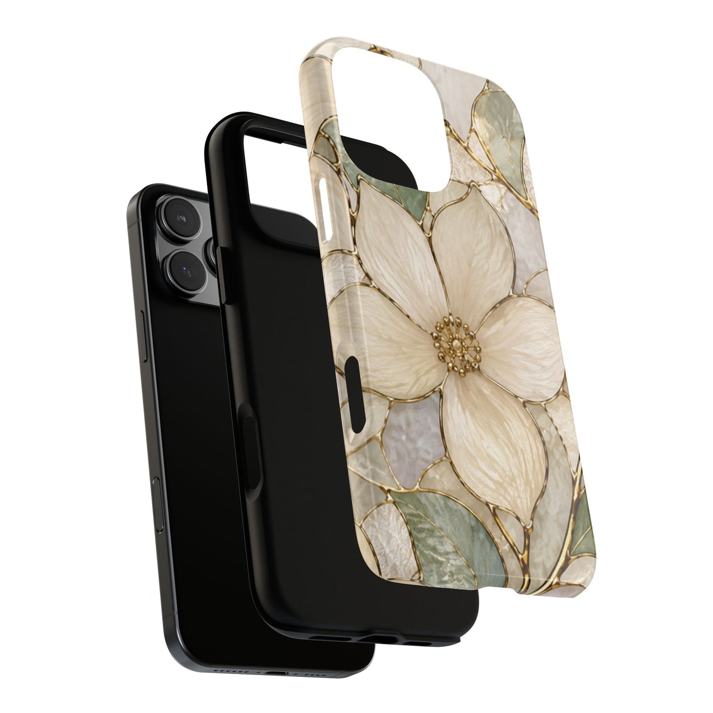 Ivory Bloom White Floral Tough Case - Stained Florals Collection Phone Case