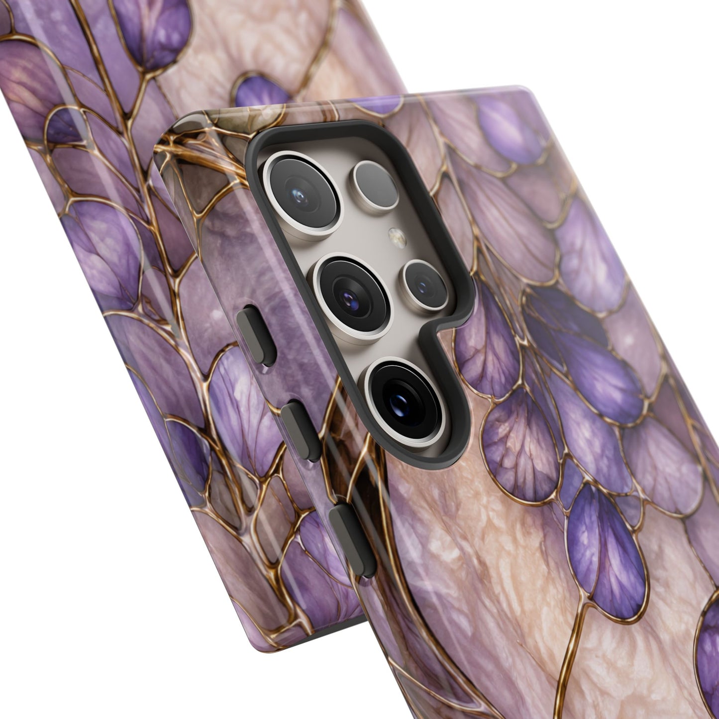Wisteria Wilows Floral Lavender Vines Tough Phone Case- Stained glass floral collection