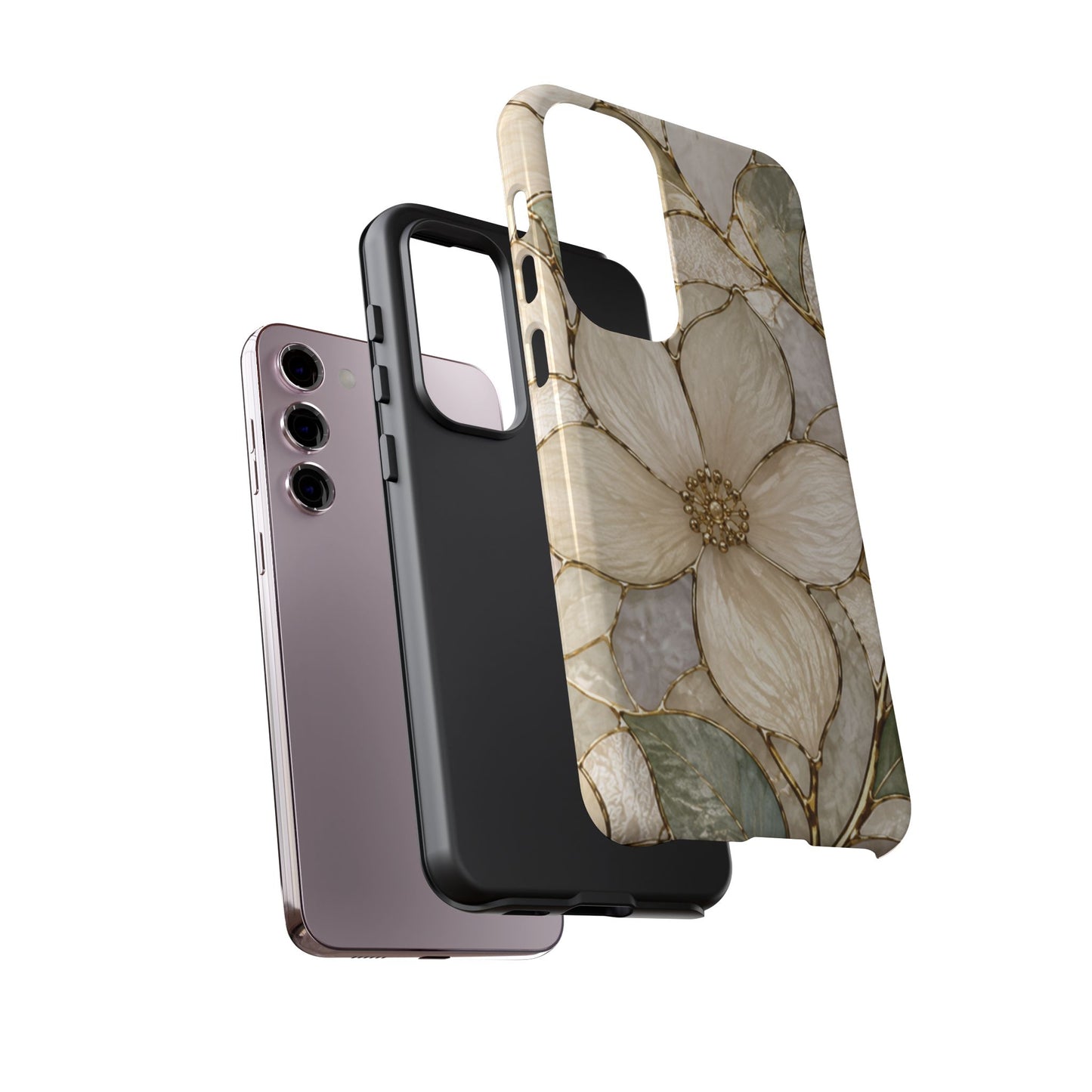 Ivory Bloom White Floral Tough Case - Stained Florals Collection Phone Case