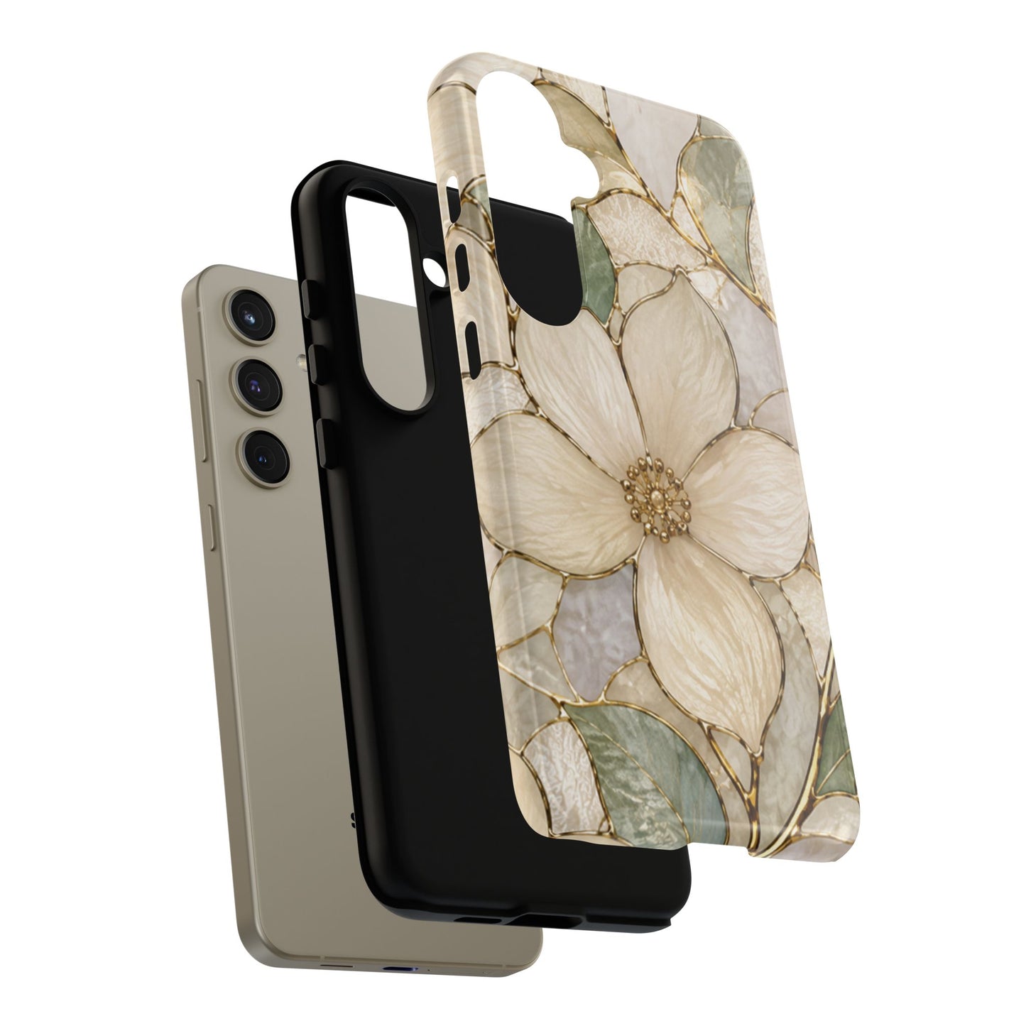 Ivory Bloom White Floral Tough Case - Stained Florals Collection Phone Case