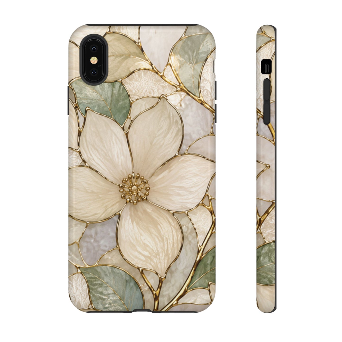 Ivory Bloom White Floral Tough Case - Stained Florals Collection Phone Case