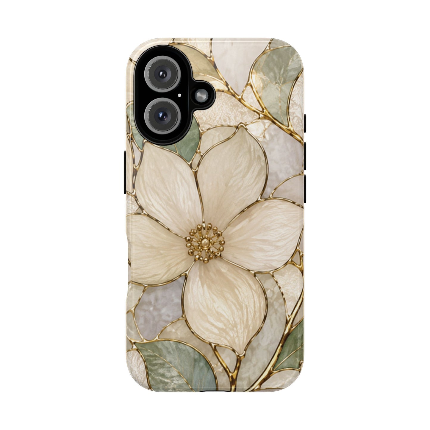 Ivory Bloom White Floral Tough Case - Stained Florals Collection Phone Case