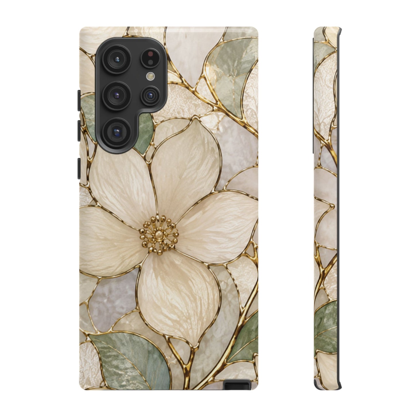 Ivory Bloom White Floral Tough Case - Stained Florals Collection Phone Case