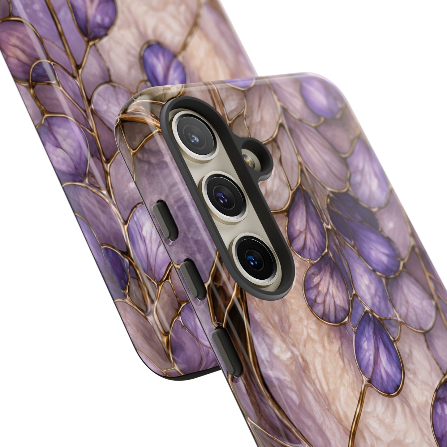 Wisteria Wilows Floral Lavender Vines Tough Phone Case- Stained glass floral collection