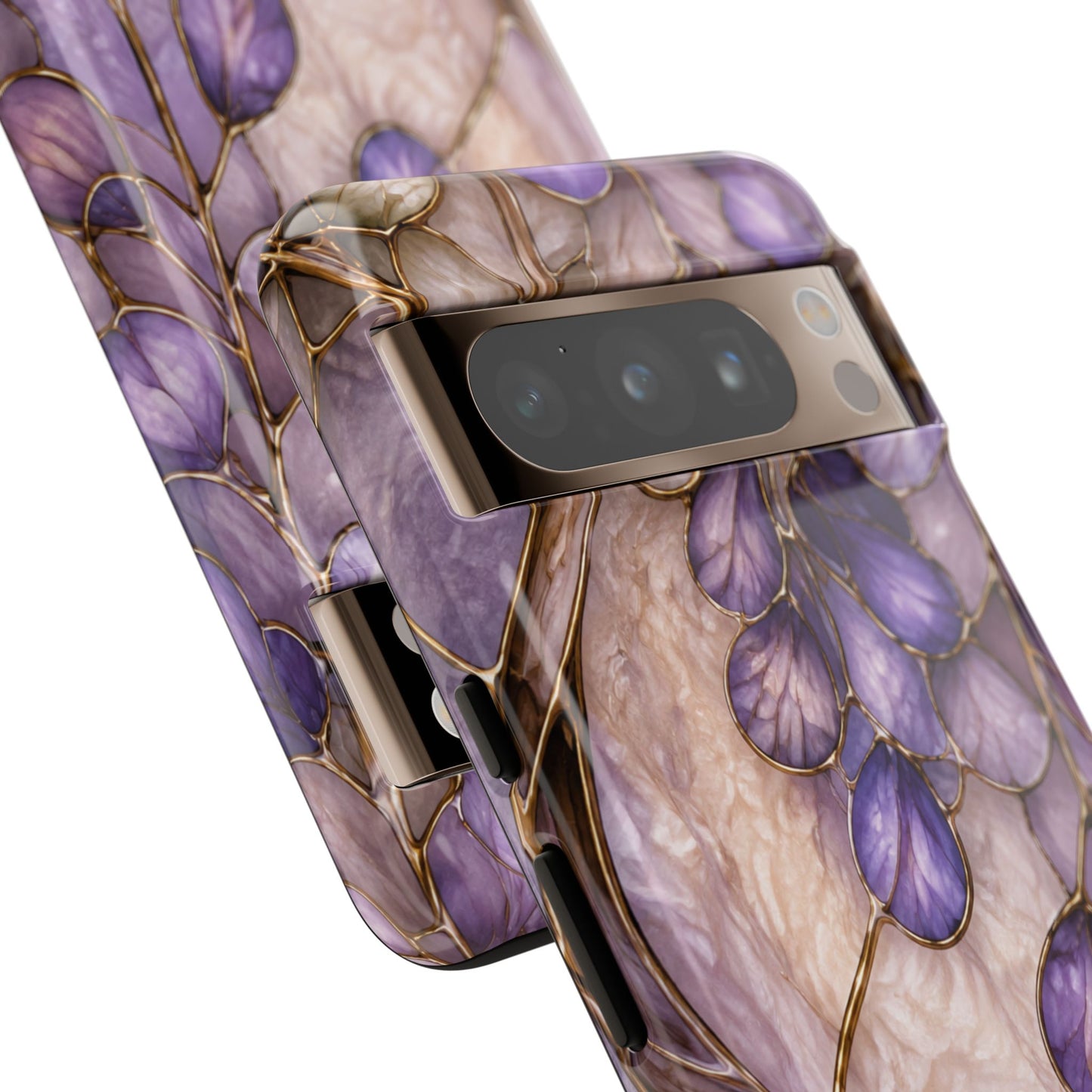 Wisteria Wilows Floral Lavender Vines Tough Phone Case- Stained glass floral collection