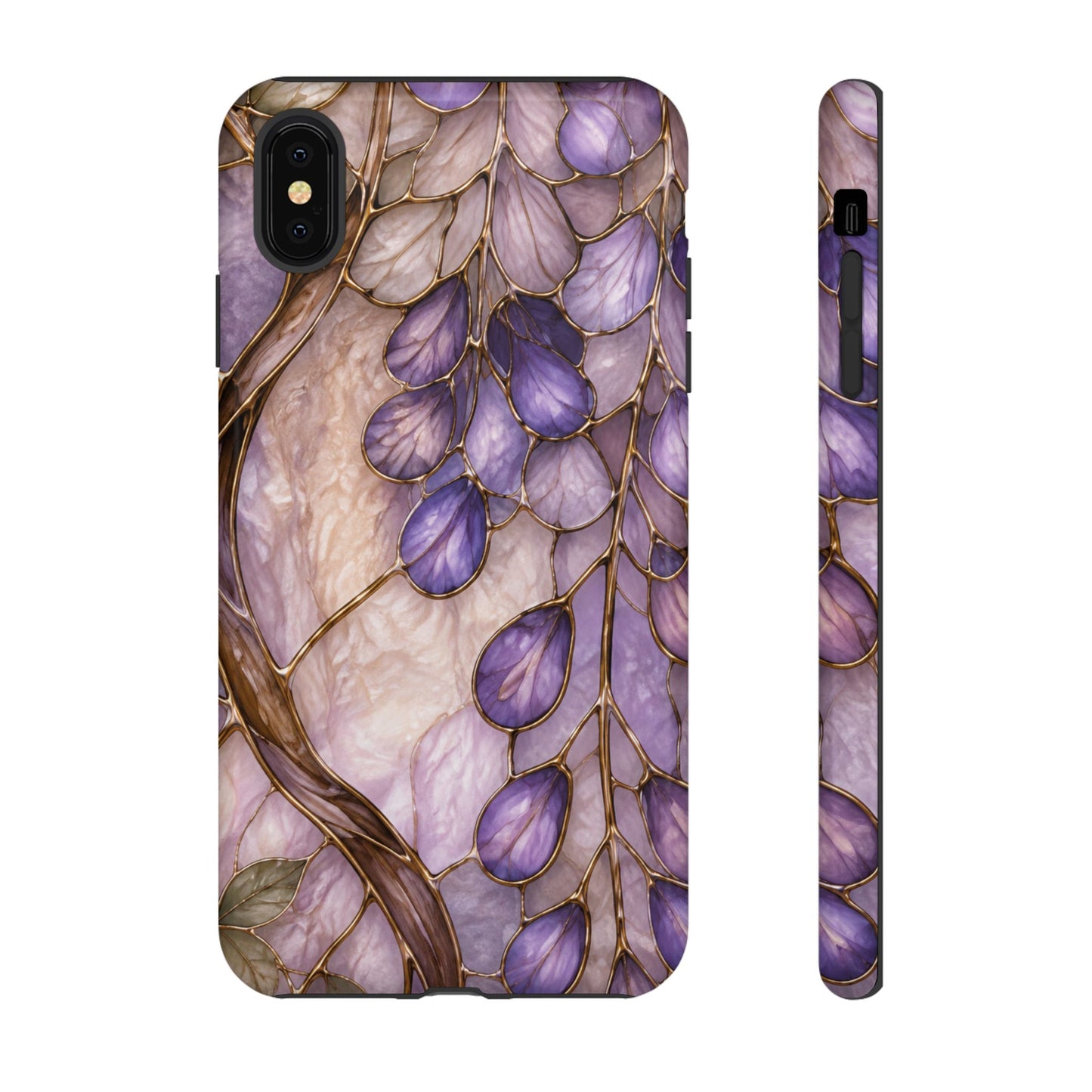Wisteria Wilows Floral Lavender Vines Tough Phone Case- Stained glass floral collection