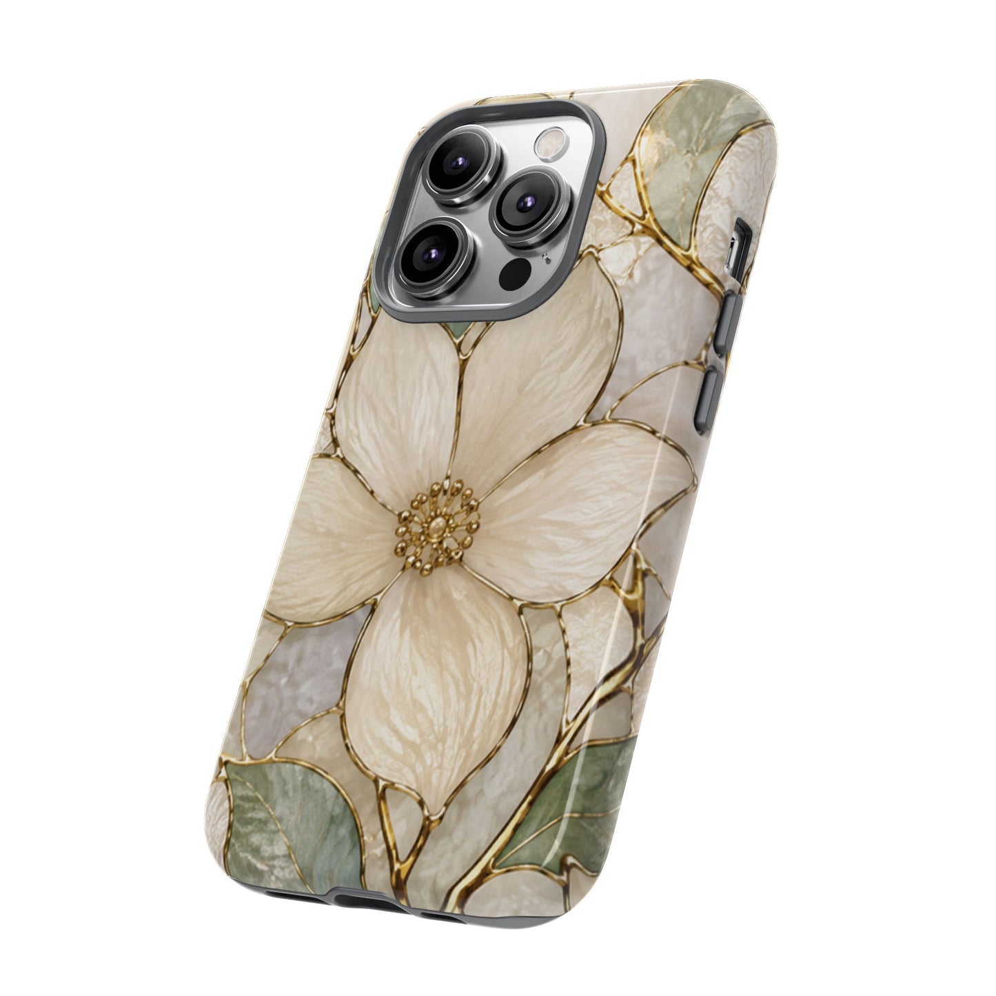 Ivory Bloom White Floral Tough Case - Stained Florals Collection Phone Case
