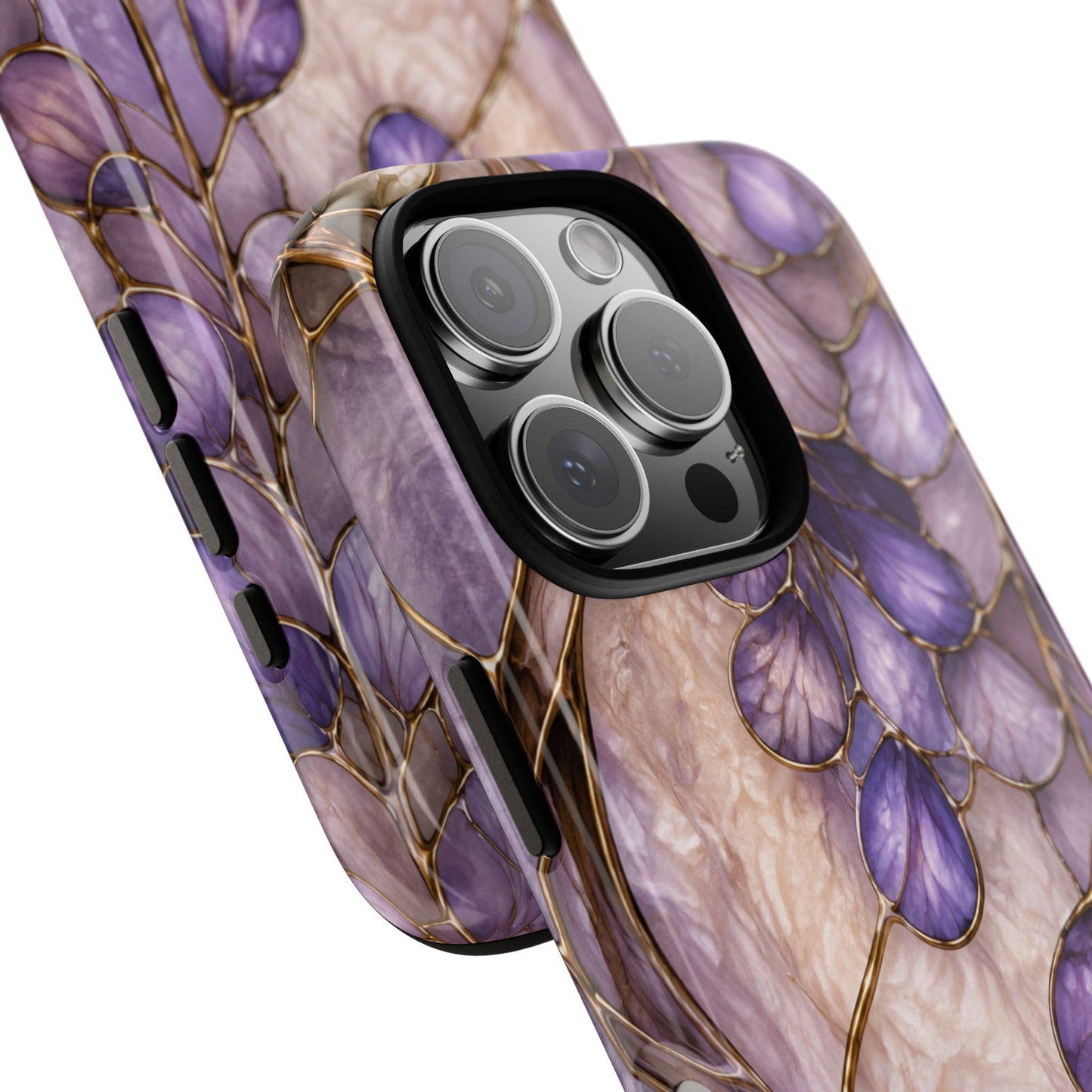 Wisteria Wilows Floral Lavender Vines Tough Phone Case- Stained glass floral collection