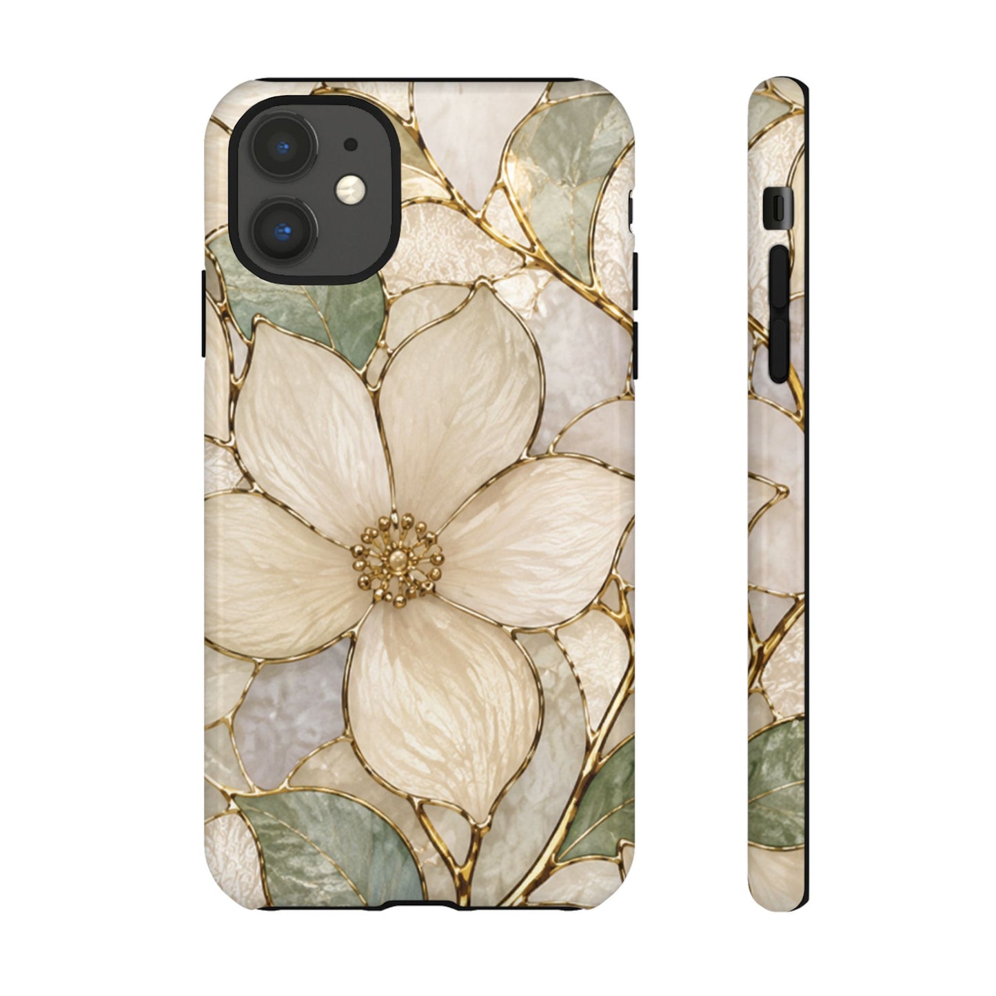 Ivory Bloom White Floral Tough Case - Stained Florals Collection Phone Case