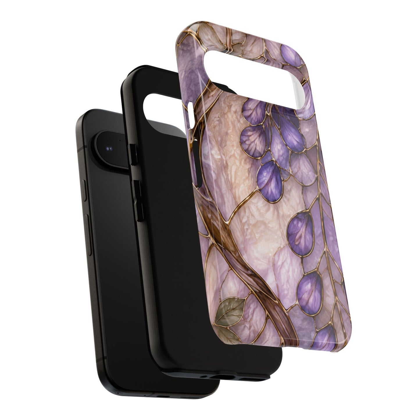Wisteria Wilows Floral Lavender Vines Tough Phone Case- Stained glass floral collection