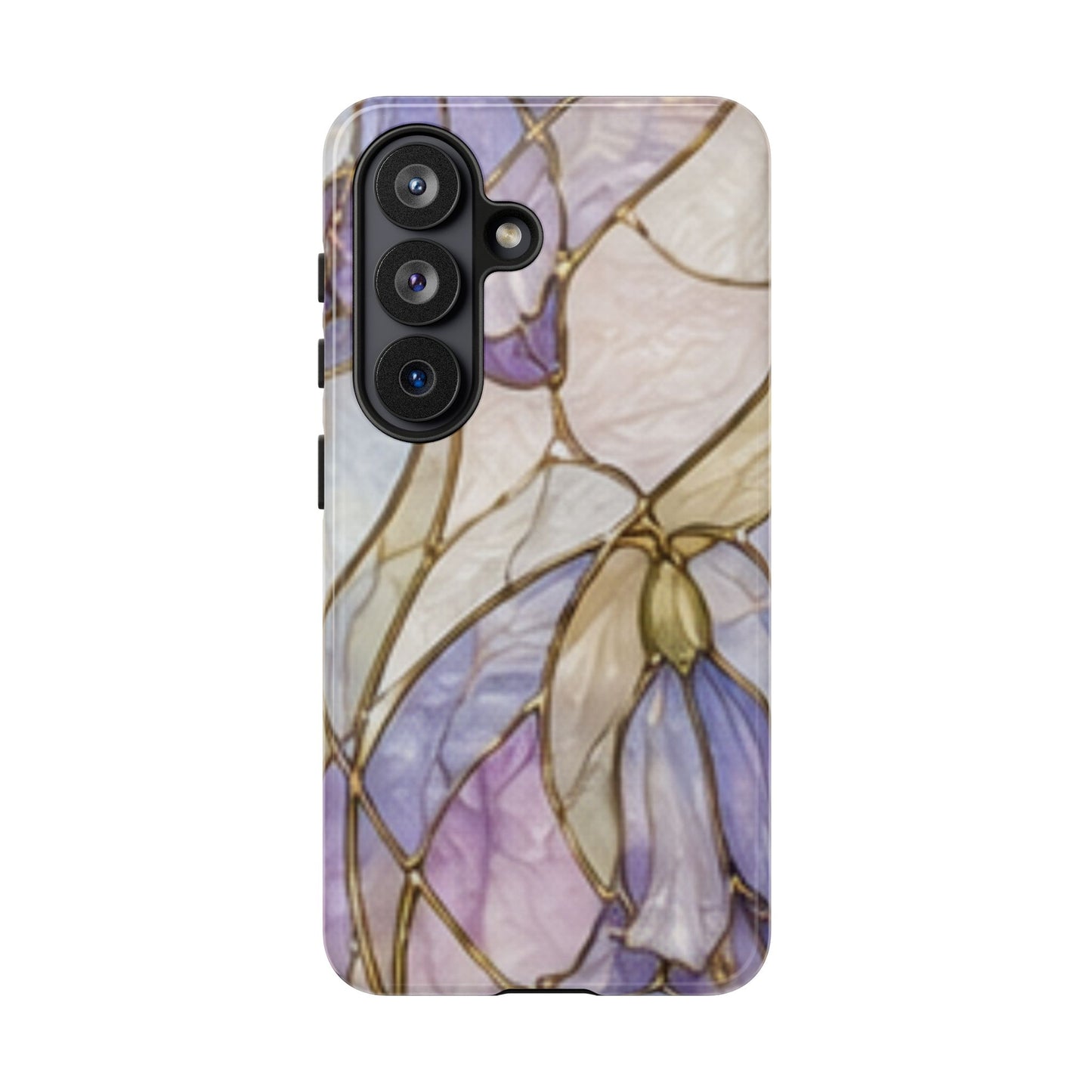 Lilac Meadows Stained Floral Glass Phone Case – Purple Lily Tough Case