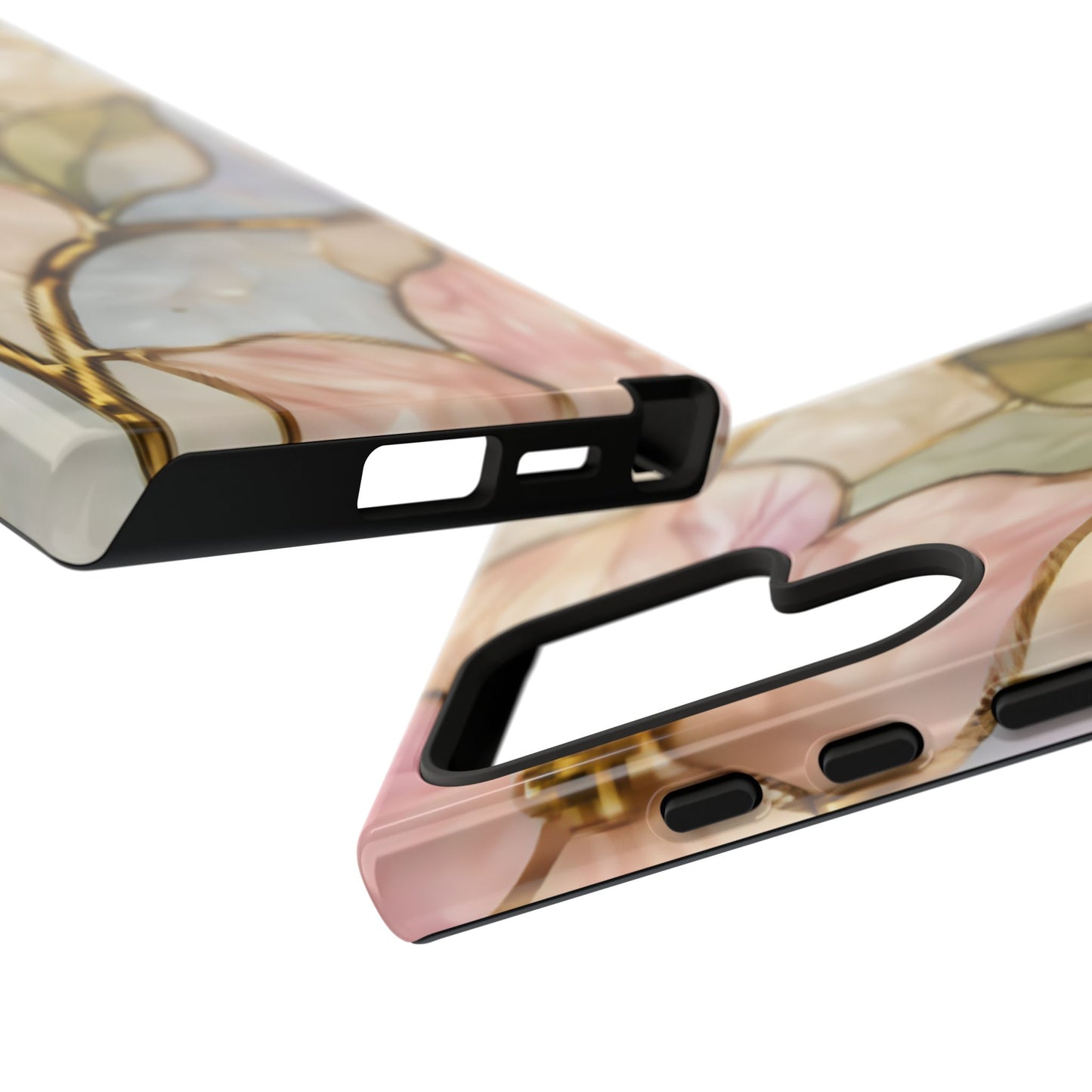 Pink Petals Floral Stained Glass Tough Case — Pastel Pink Protective Phone Cover