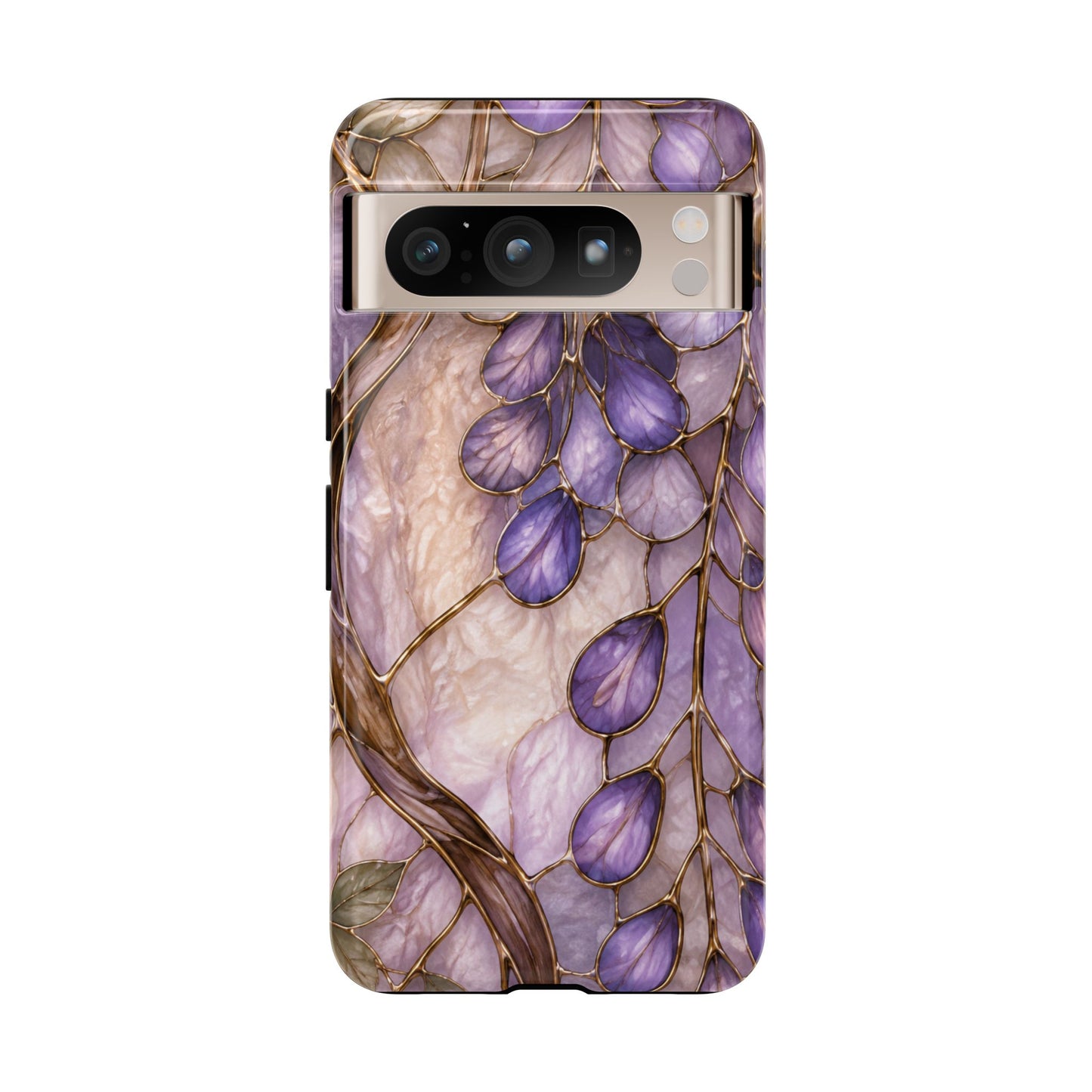 Wisteria Wilows Floral Lavender Vines Tough Phone Case- Stained glass floral collection