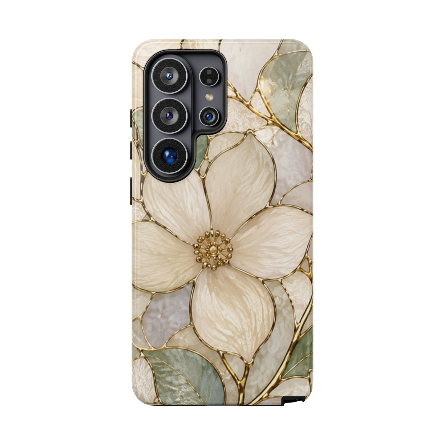 Ivory Bloom White Floral Tough Case - Stained Florals Collection Phone Case