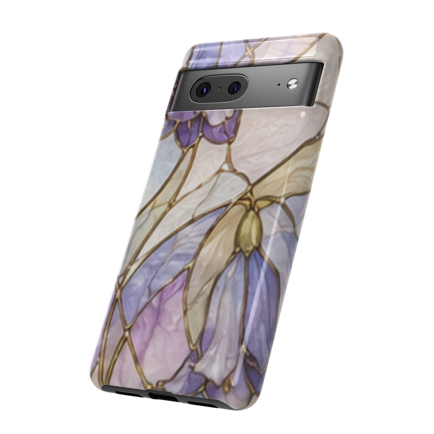 Lilac Meadows Stained Floral Glass Phone Case – Purple Lily Tough Case