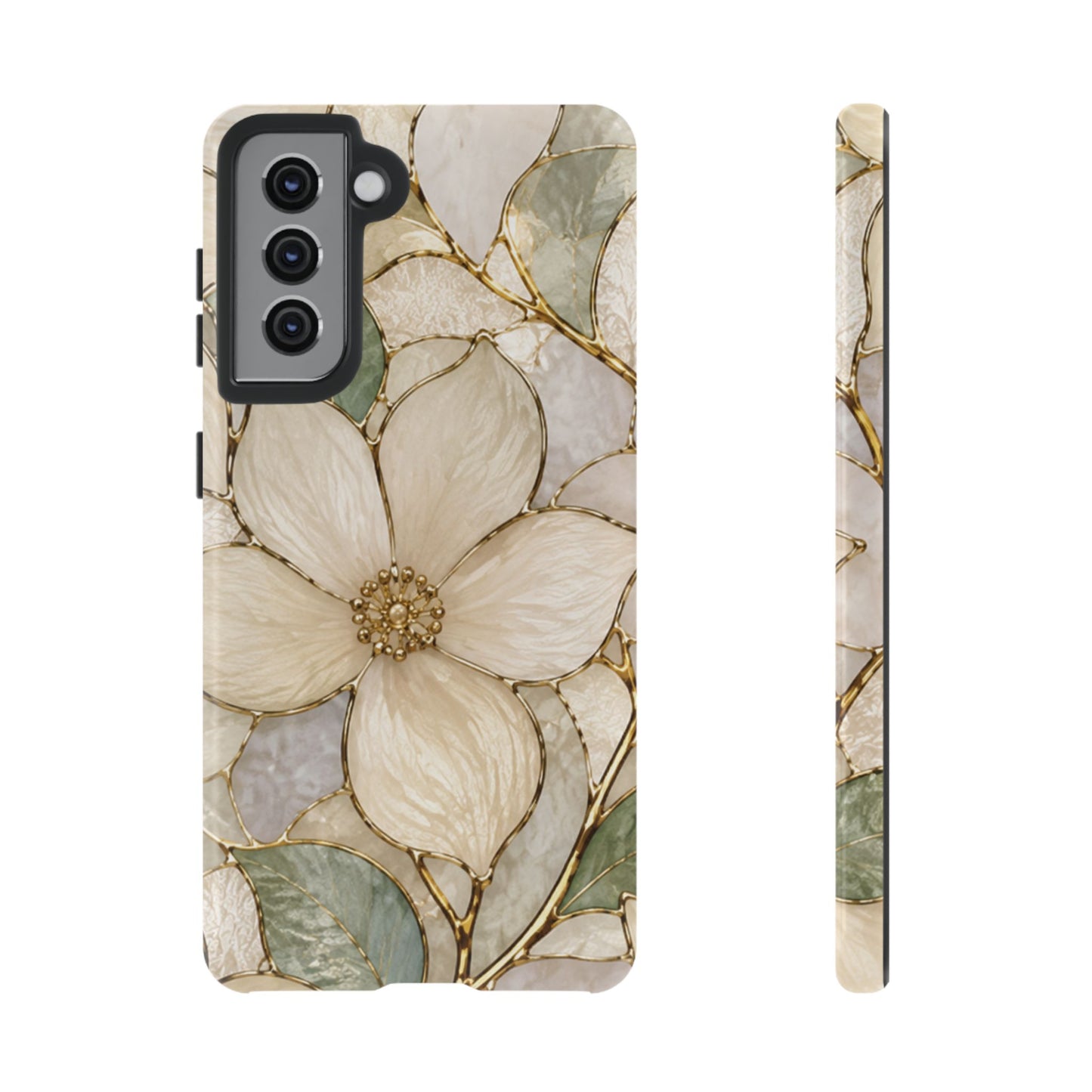 Ivory Bloom White Floral Tough Case - Stained Florals Collection Phone Case