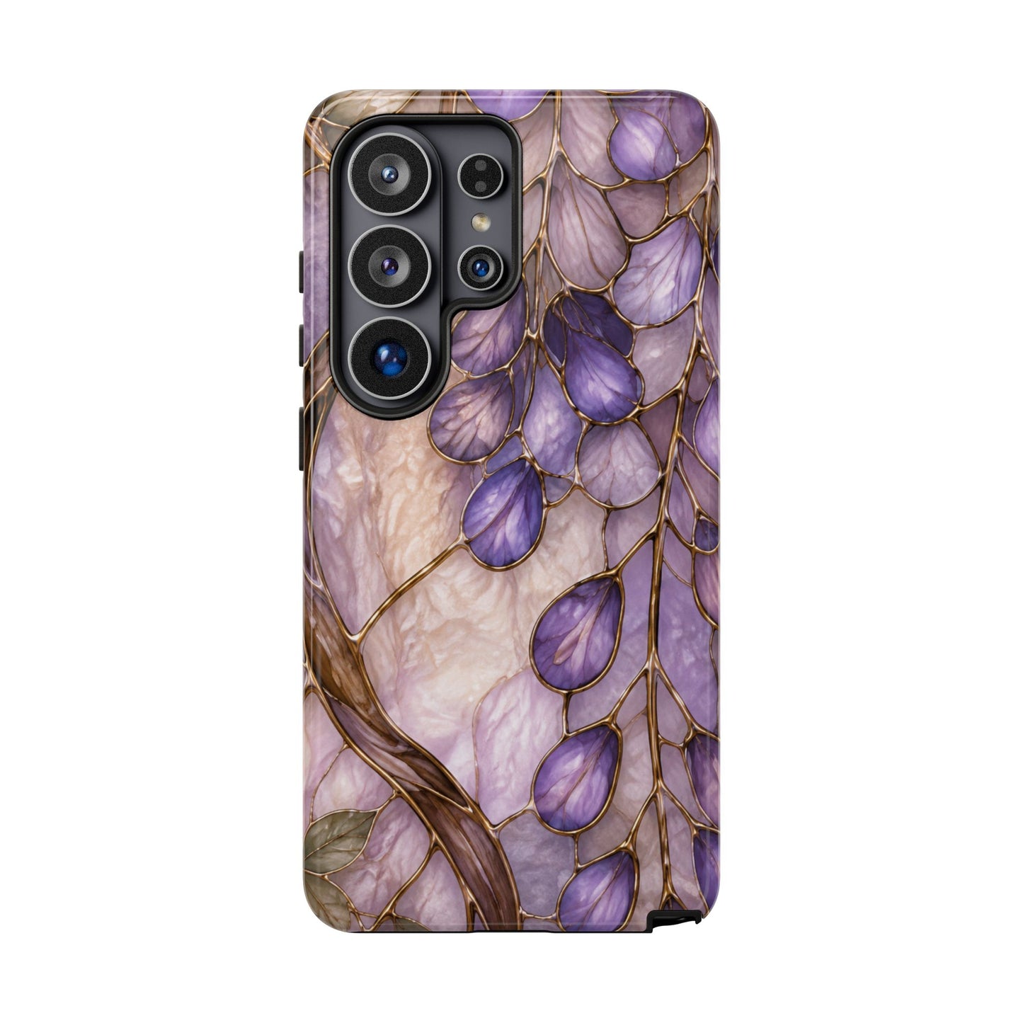 Wisteria Wilows Floral Lavender Vines Tough Phone Case- Stained glass floral collection