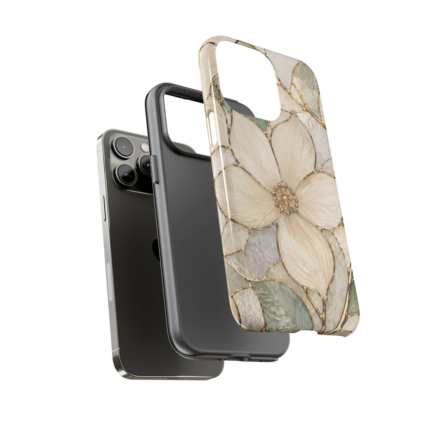 Ivory Bloom White Floral Tough Case - Stained Florals Collection Phone Case