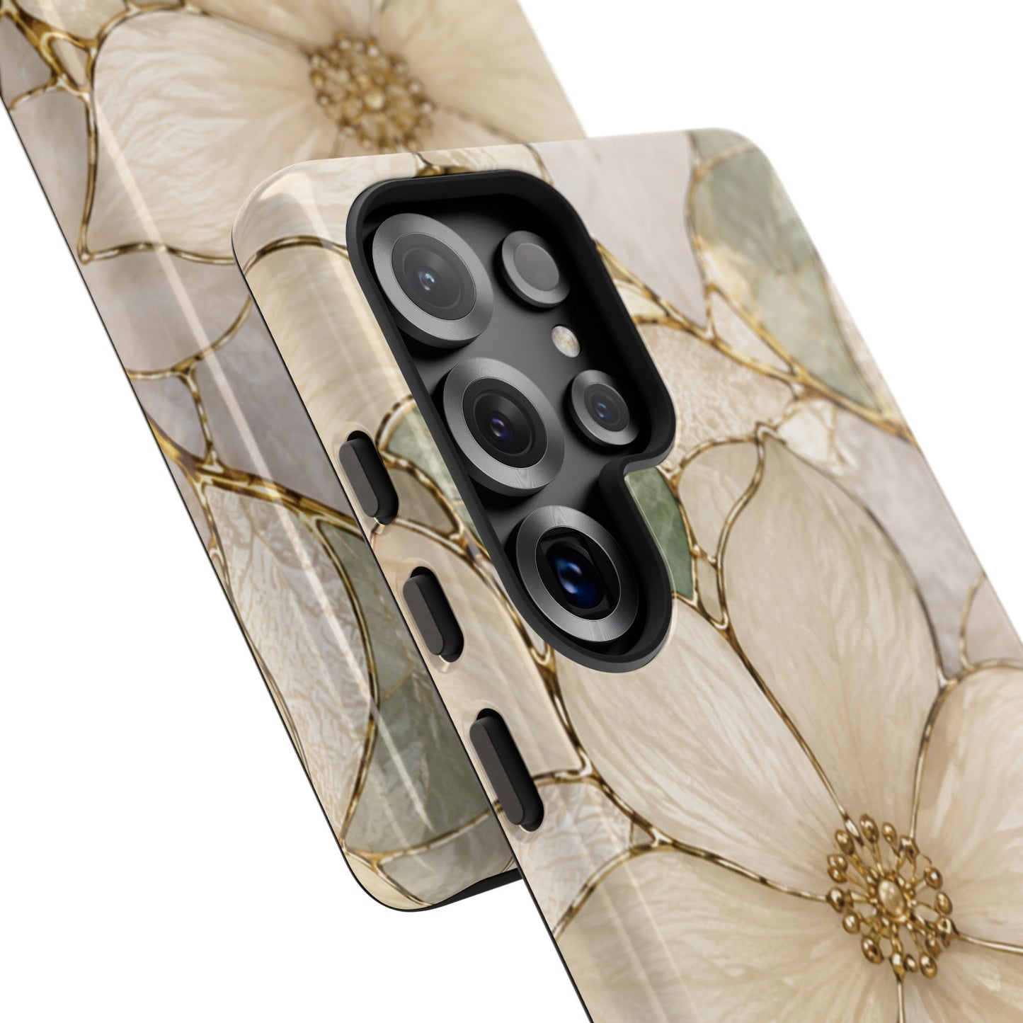 Ivory Bloom White Floral Tough Case - Stained Florals Collection Phone Case