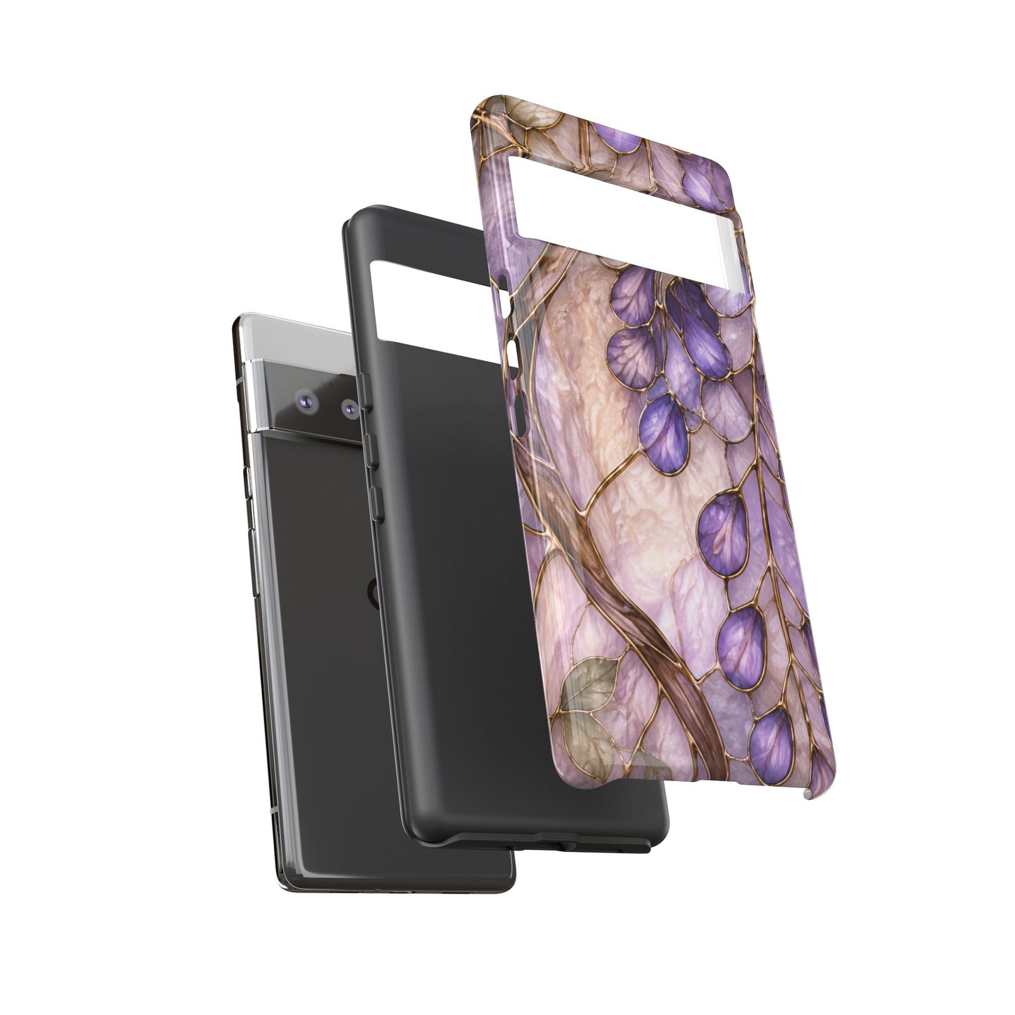 Wisteria Wilows Floral Lavender Vines Tough Phone Case- Stained glass floral collection