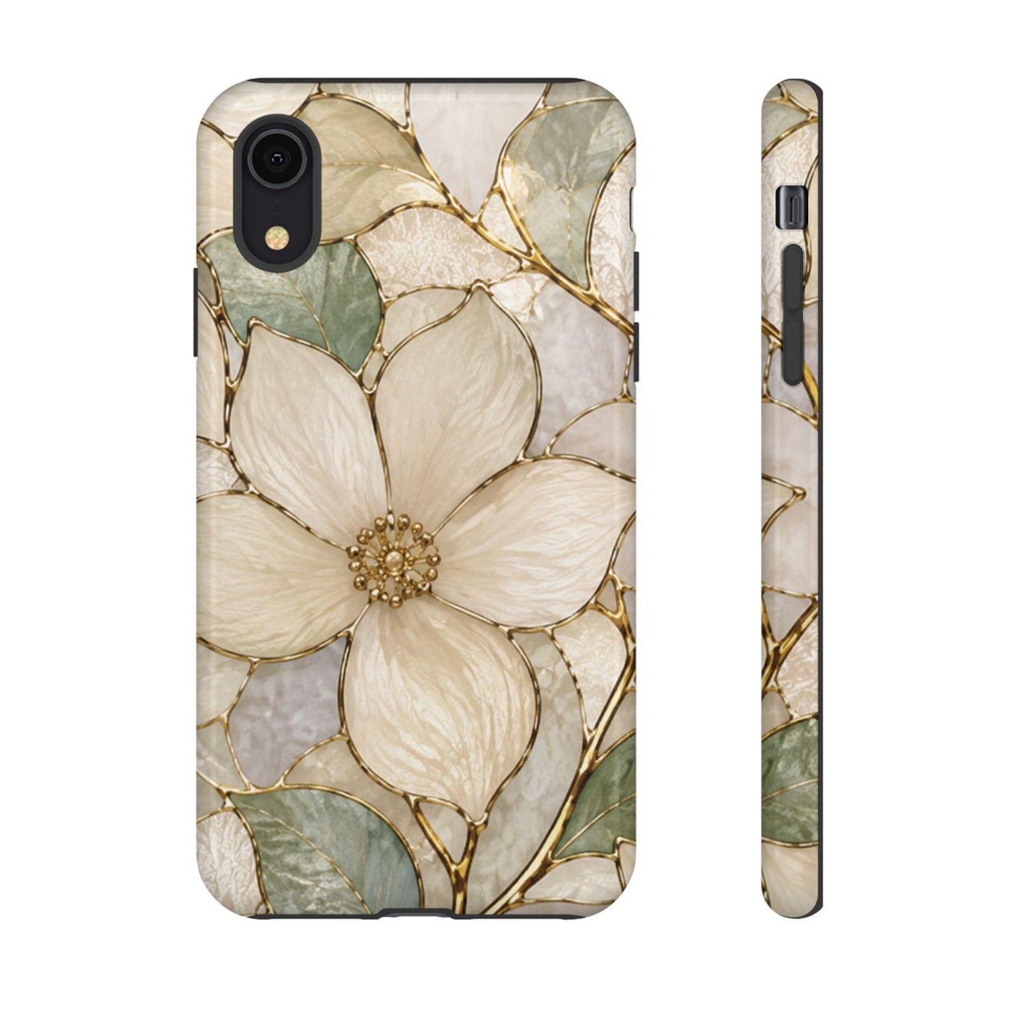 Ivory Bloom White Floral Tough Case - Stained Florals Collection Phone Case
