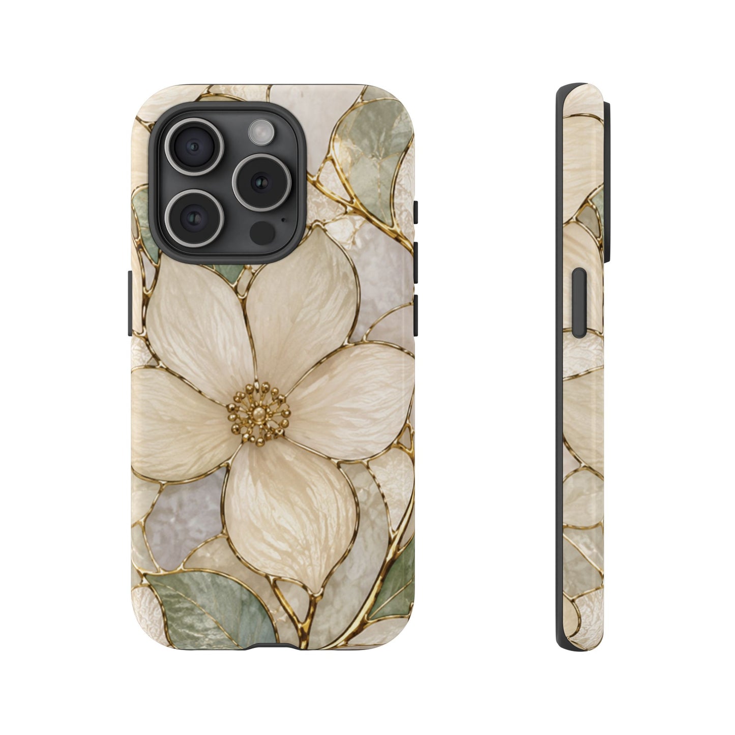 Ivory Bloom White Floral Tough Case - Stained Florals Collection Phone Case