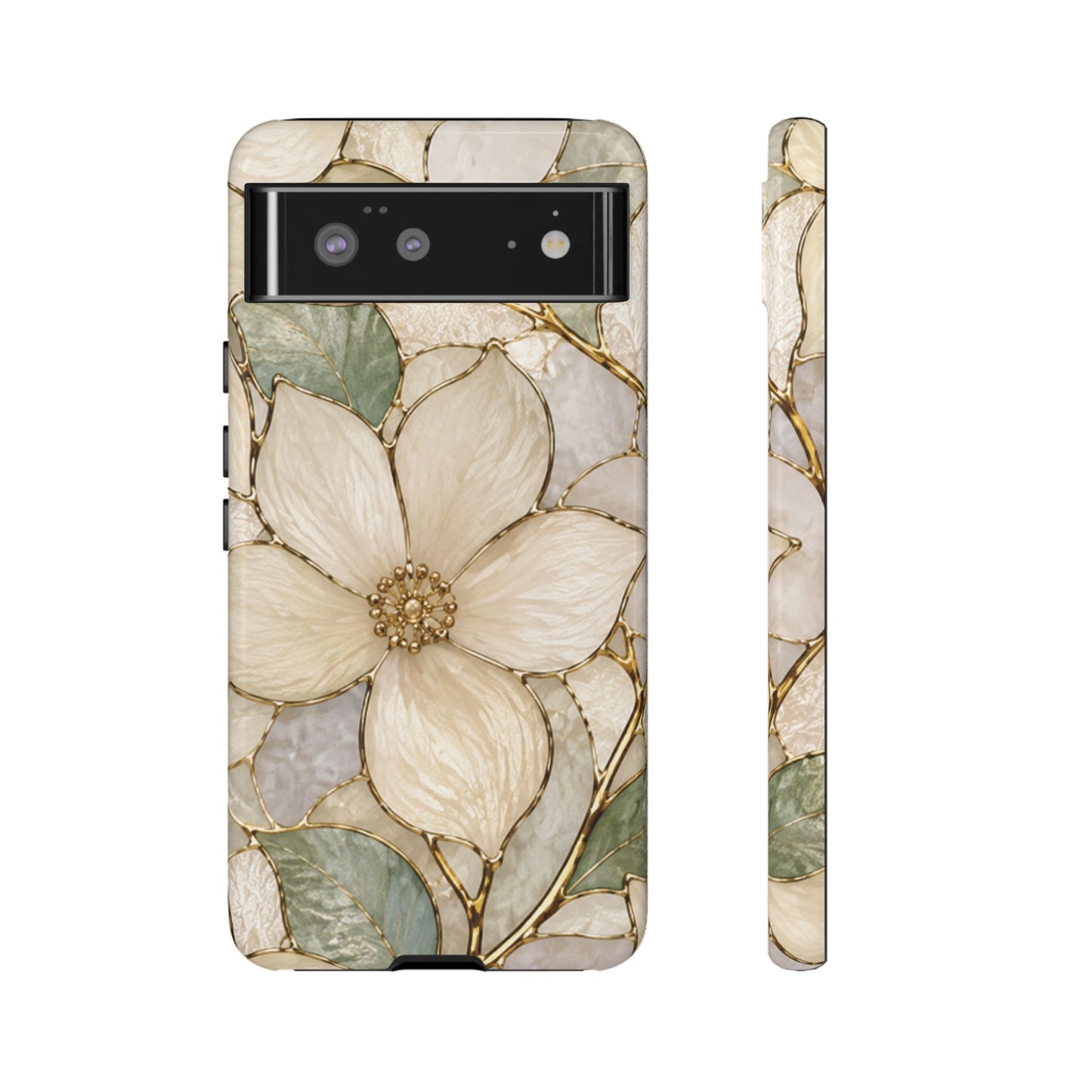 Ivory Bloom White Floral Tough Case - Stained Florals Collection Phone Case