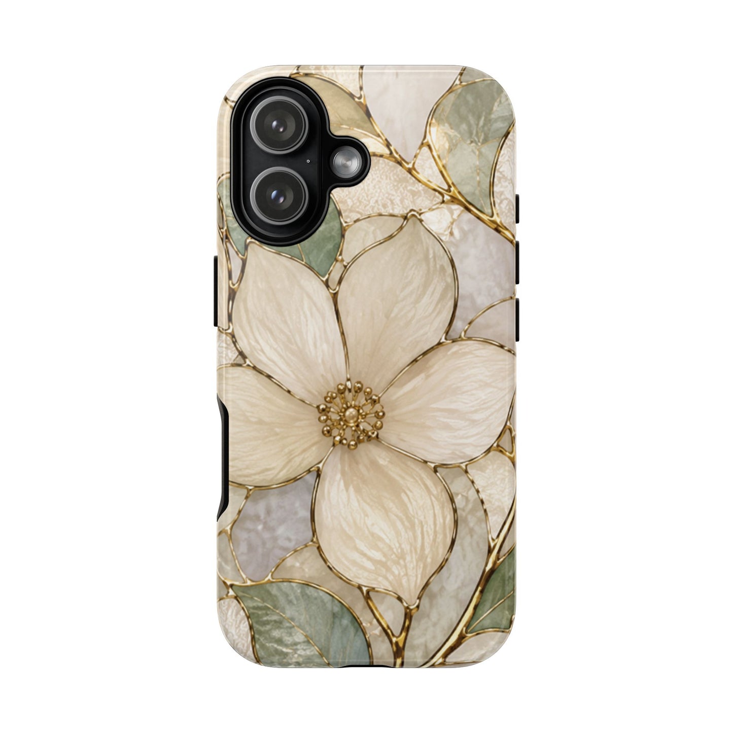 Ivory Bloom White Floral Tough Case - Stained Florals Collection Phone Case