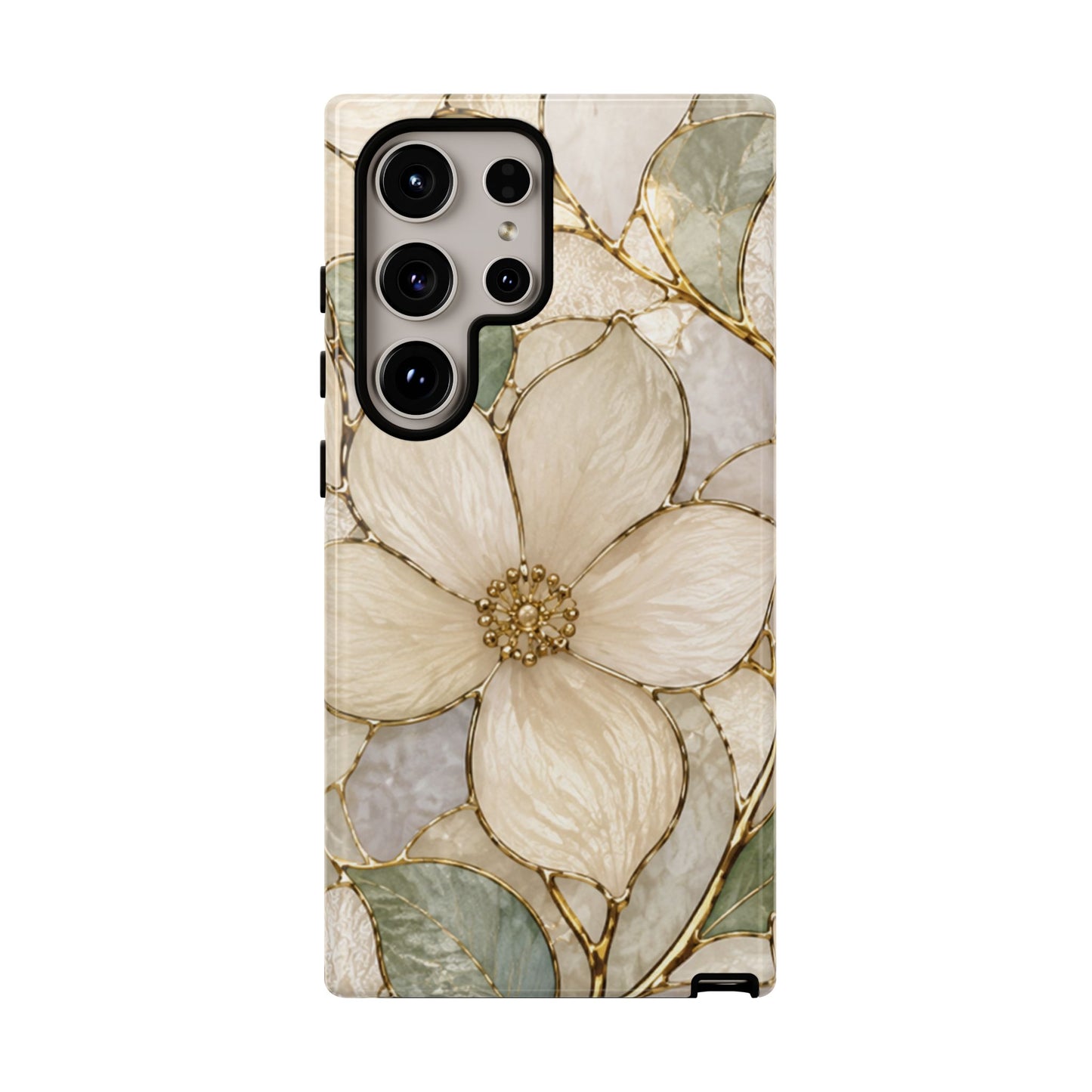 Ivory Bloom White Floral Tough Case - Stained Florals Collection Phone Case